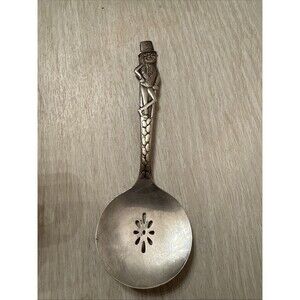 Planters Peanuts Slotted Serving Spoon Vintage Carlton Silver Plate Mr Peanut